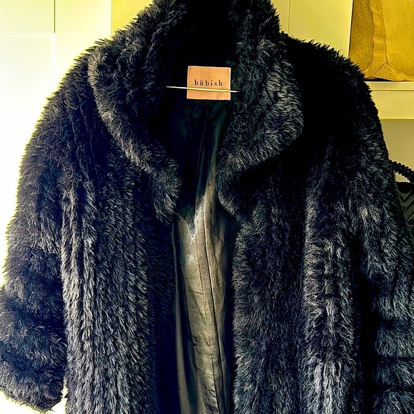 Black Faux Fur Coat Bubish - Picture 5 of 7